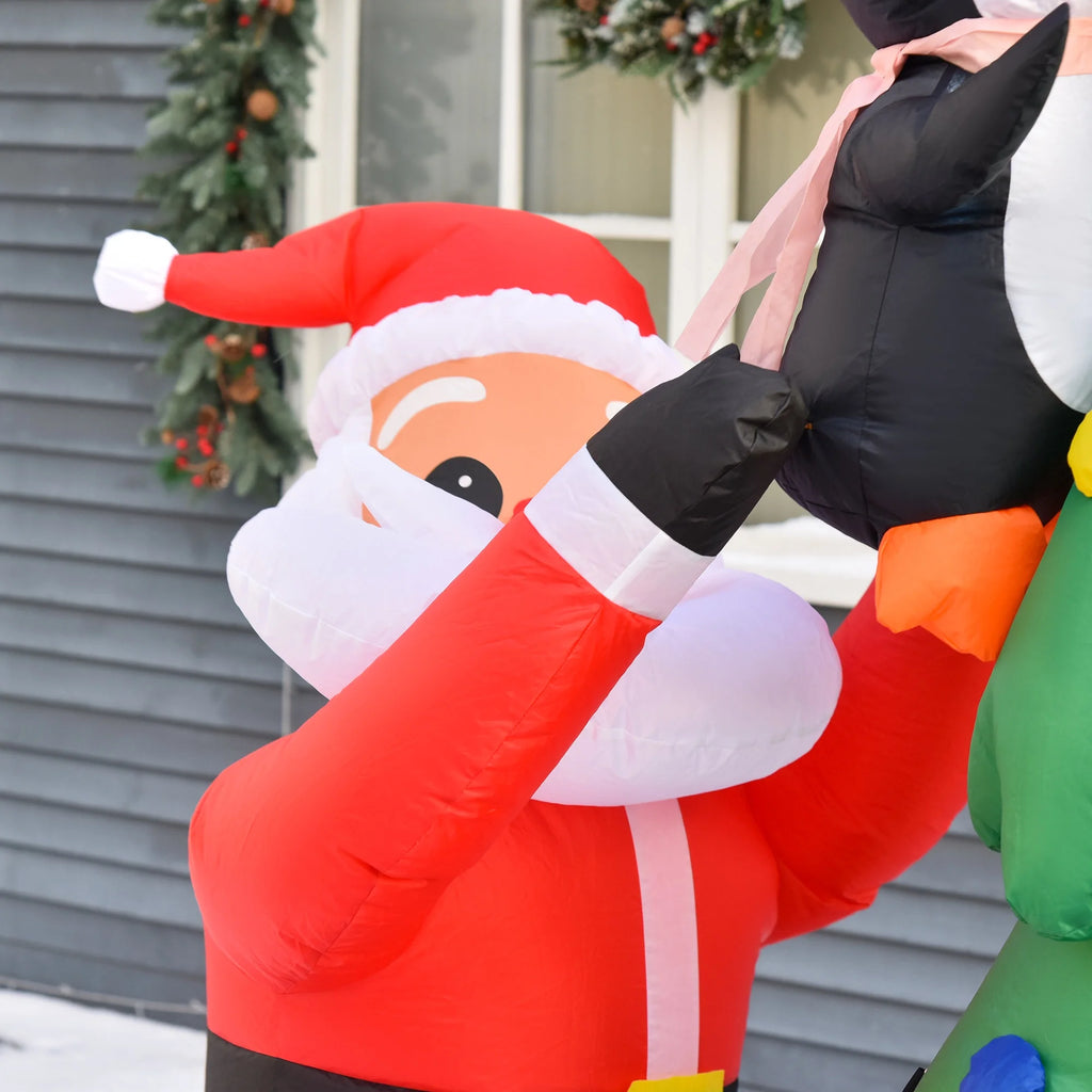 6' Lighted Christmas Tree Santa Claus Yard Inflatable F654