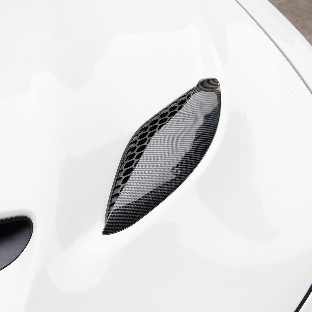 Carbon Fiber Engine Hood Vent Eyebrow Guard Cover Trim Pack of 2 T9490