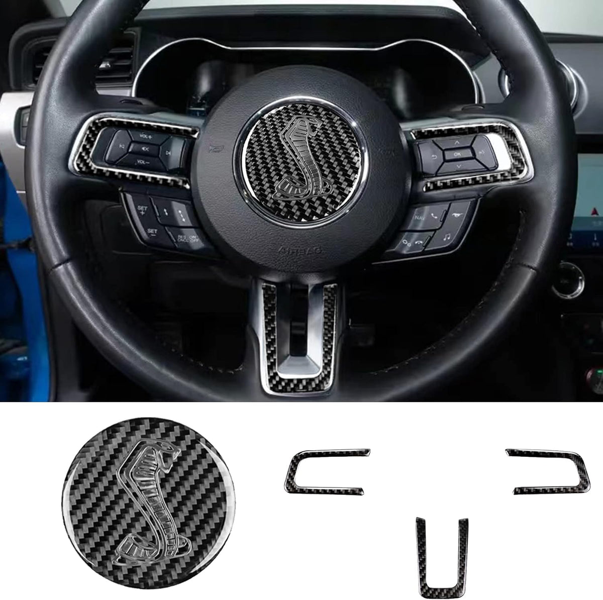 Carbon Fiber Central Control Sticker Interior Trim Accessories X382515