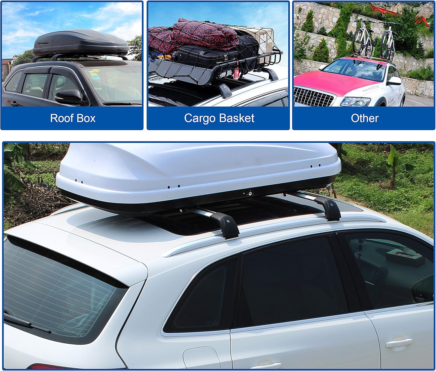 Roof Rack Cross Bars for Hyundai Tucson 2016-2021, Black Matte Aluminum, Pack of 2 J274