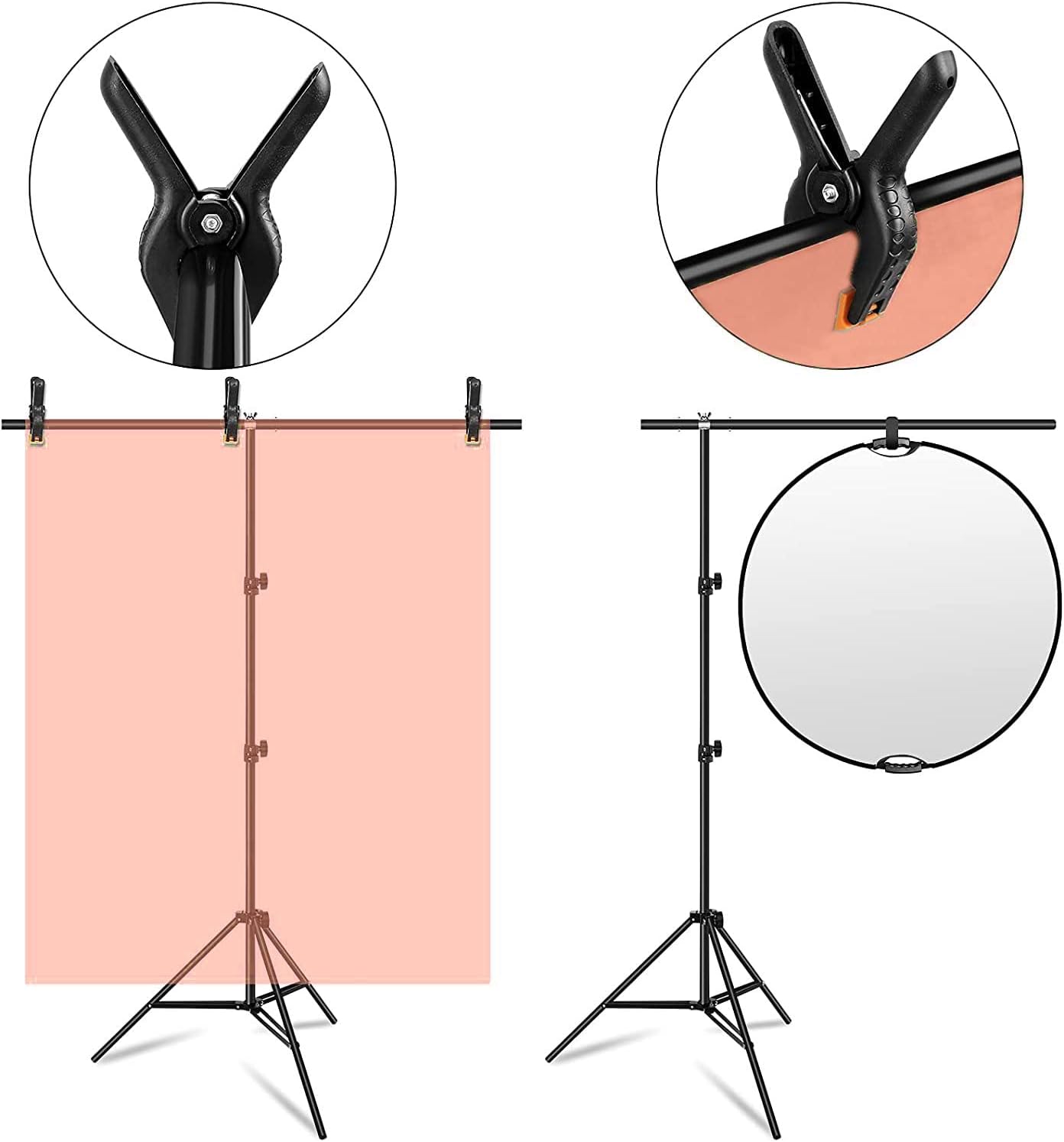 Backdrop Stand 6.5x10ft/2x3m Heavy Duty Background Stand Support System with Carrying Bag B585