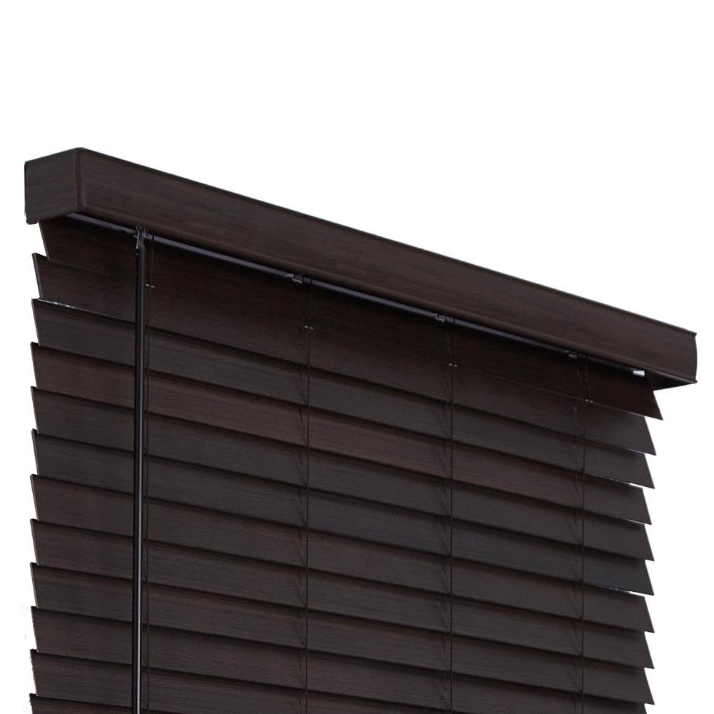 Walnut Faux Wood Cordless Horizontal Blinds B178