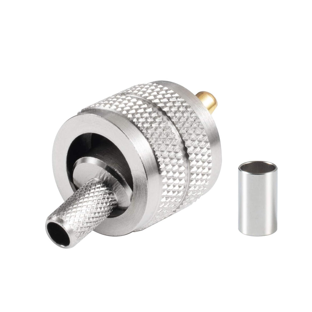 （Pack of 10） UHF Male PL-259 Plug Crimp for RG8X LMR240 Cable Straight RF Coaxial Adapter Connector V5294