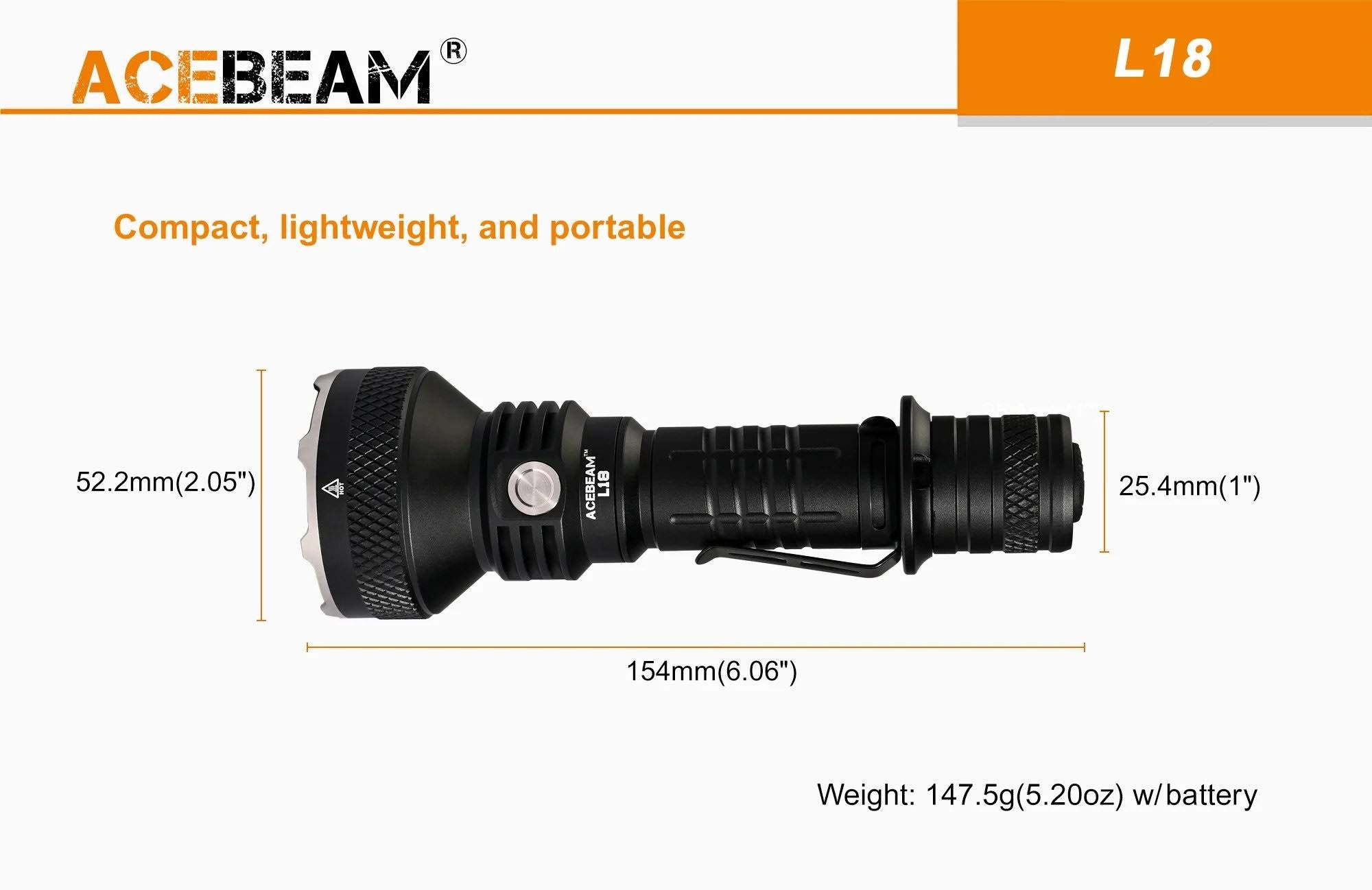 1500 Lumens LED Tactical Flashlight with Rechargeable 21700 Battery H5645