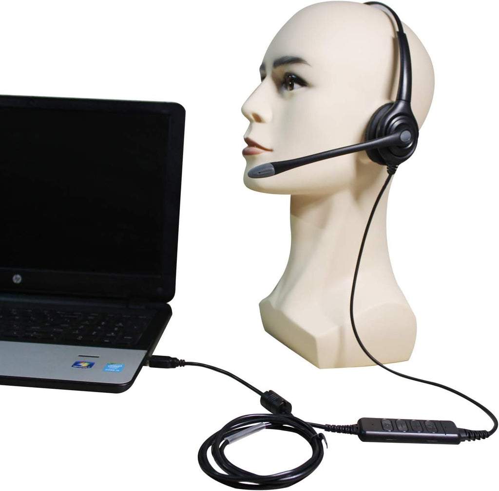 Corded Monaural USB Headset with Noise Cancelling Microphone R642315