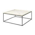 White Marble Top Black Metal Base Coffee Table M4109