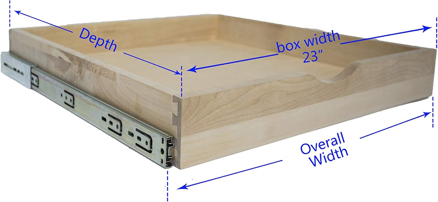 Slide Out Cabinet Shelf Pull-Out Wood Drawer Storage, Soft-Close, Pack of 2 M23716