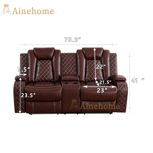 Brown Leather Power Recliner Sofa Set F6926