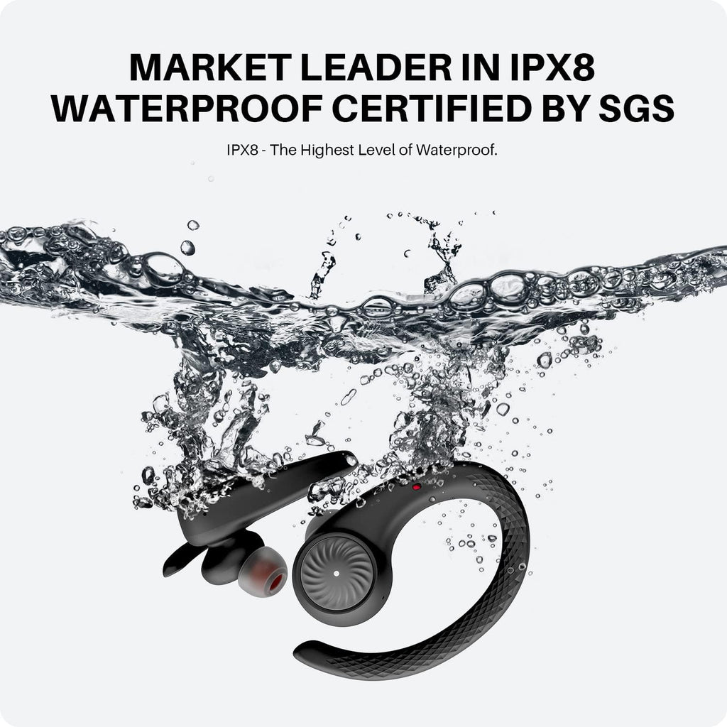 IPX8 Waterproof Bluetooth 5.2 Earbuds with 65H Playtime R72160