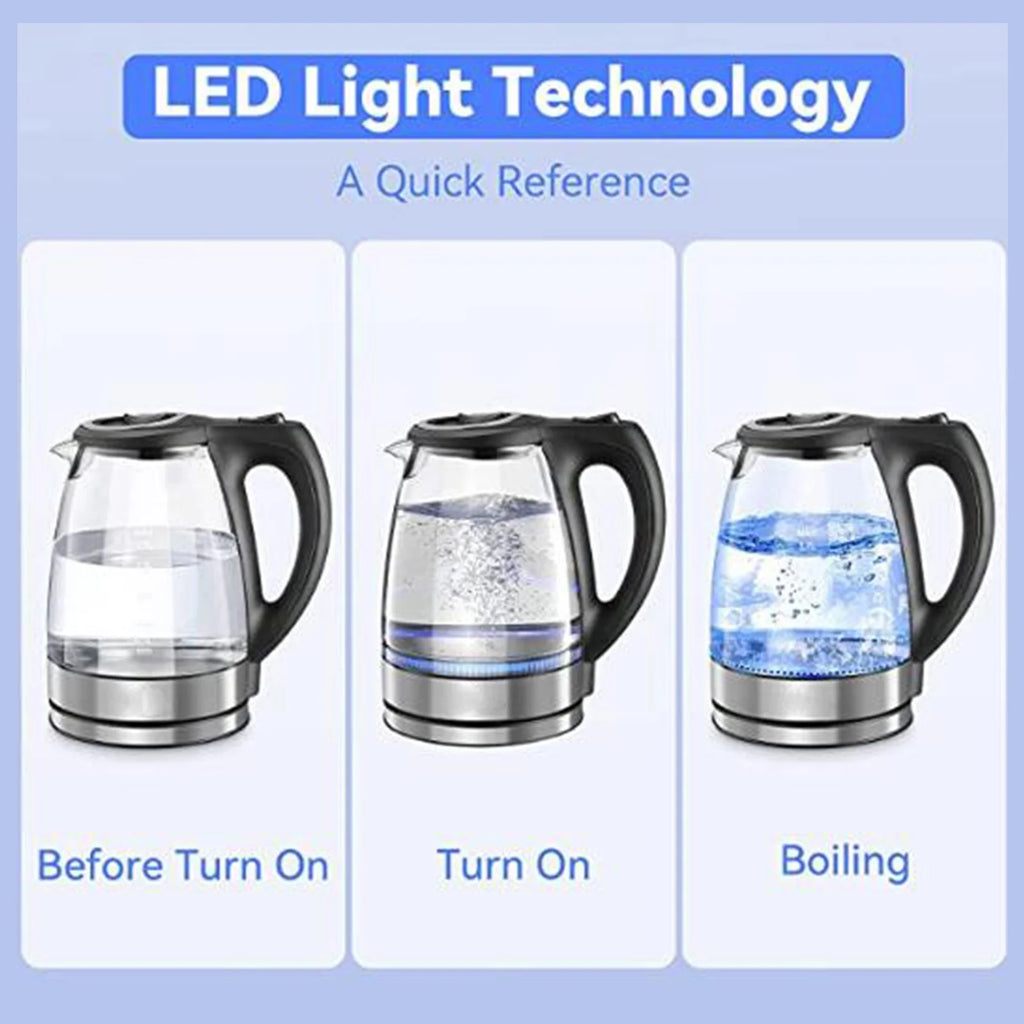 1500W Electric Glass Kettle with Auto Shut-Off S292