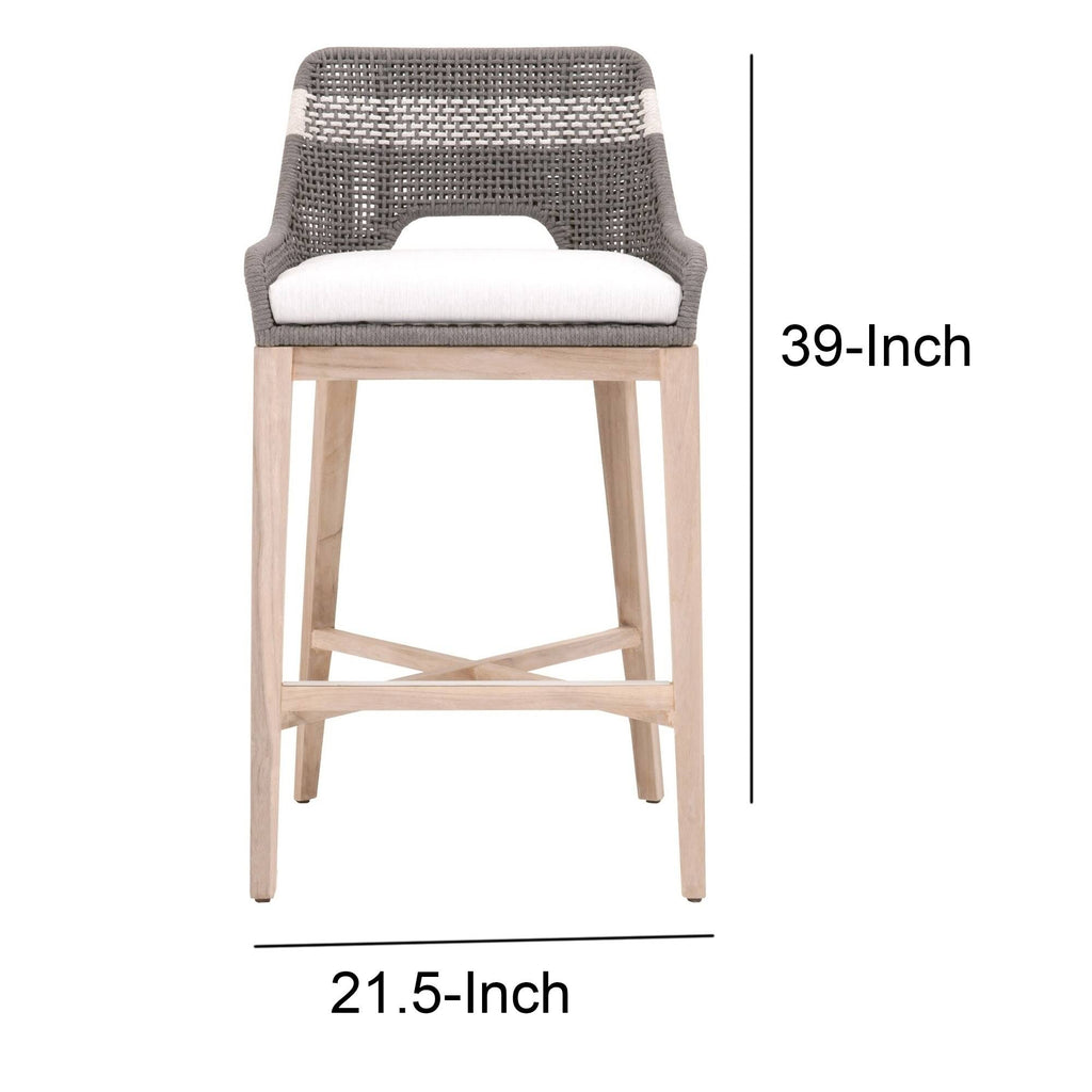Dark Gray Rope Barstool with Stretcher B190