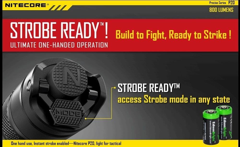 800 Lumen LED Tactical Flashlight with 2 Rechargeable 18650 Batteries and 2 CR123A Lithium Batteries R4215
