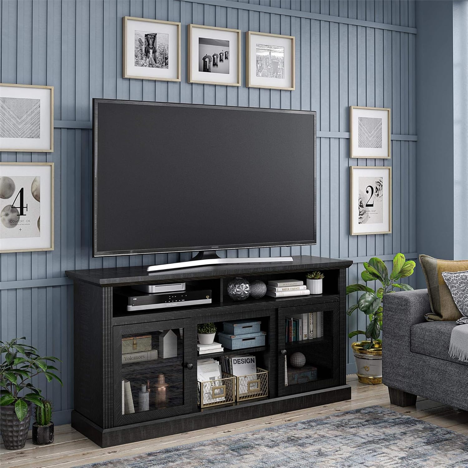 Black Fireplace TV Stand X50741