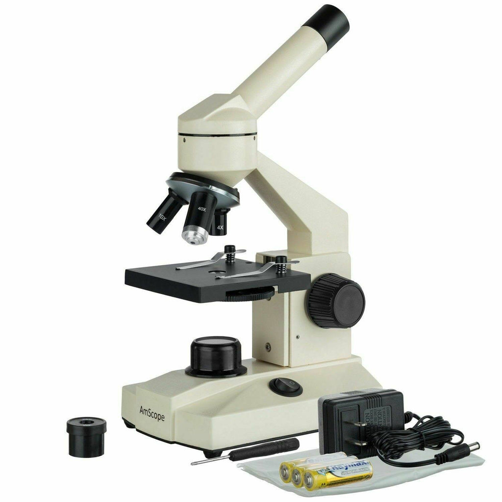 All-Metal All Optical Glass Lens Student Biological Field Microscope with LED Light Y419