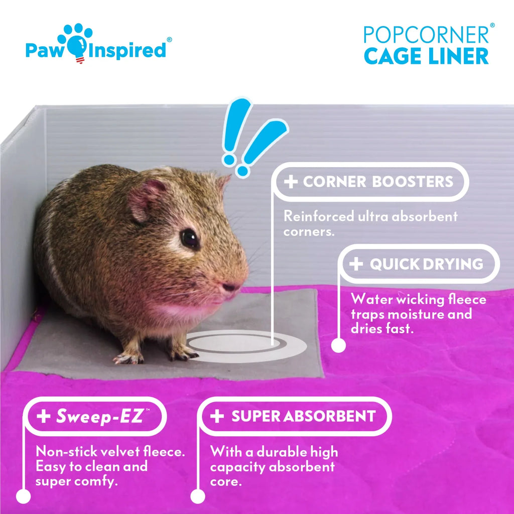 Guinea Pig Fleece Cage Liners, Reinforced Corners Pee Pads (Midwest, Green) F508