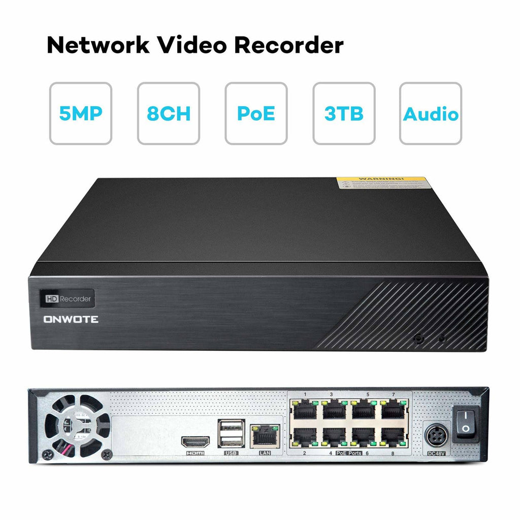 5MP PoE 8CH NVR Security Camera System with 3TB HDD Q713