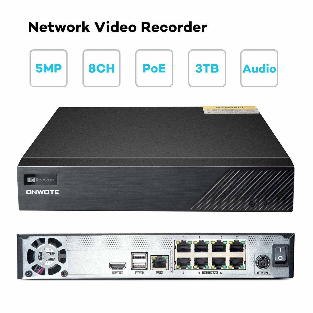 5MP PoE 8CH NVR Security Camera System with 3TB HDD Q713