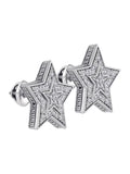 Sterling Silver Diamond Star Cluster Stud Earrings 1/10 Cttw D806143