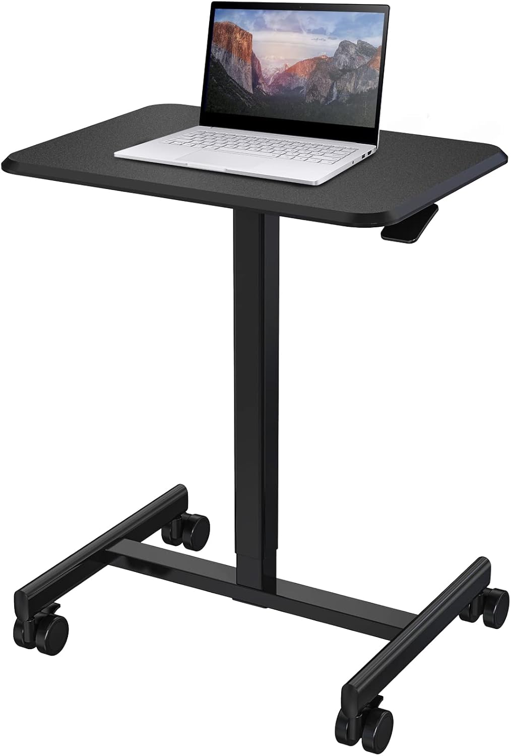 Rolling Laptop Desk with Locking Casters, Adjustable Height, Black N705
