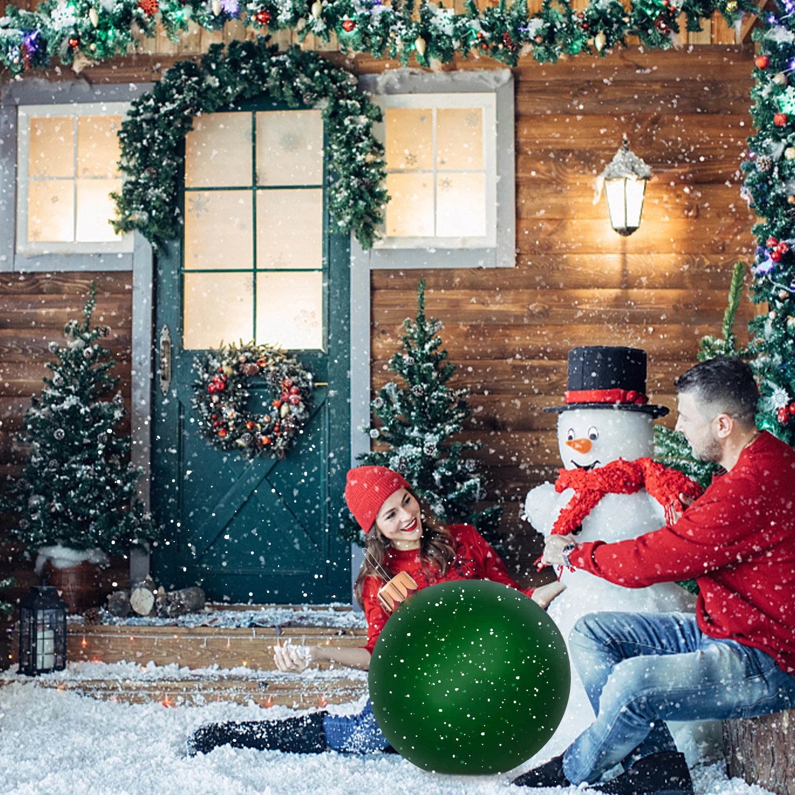 29.5 Inch Giant PVC Inflatable Christmas Ball Ornaments Outdoor Decorations C7056
