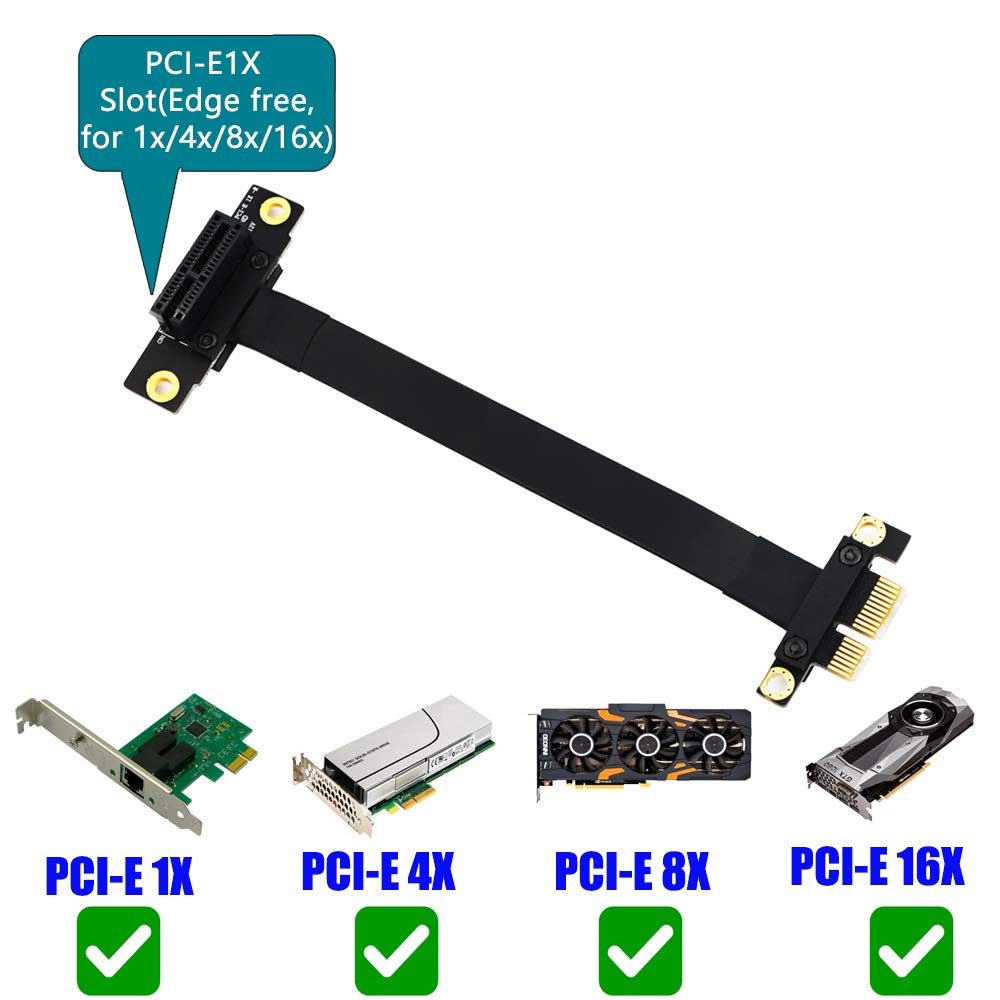 PCI Express 36PIN 1X Extender Extension Cable (90 Degree 20cm) Pack of 2 J7521