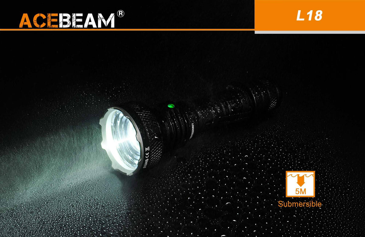 1500 Lumens LED Tactical Flashlight with Rechargeable 21700 Battery H5645