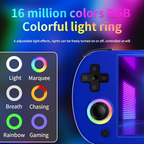 Black 4-inch IPS Screen Retro Handheld Game Console with 64G TF Card and 3200mAh Battery T721