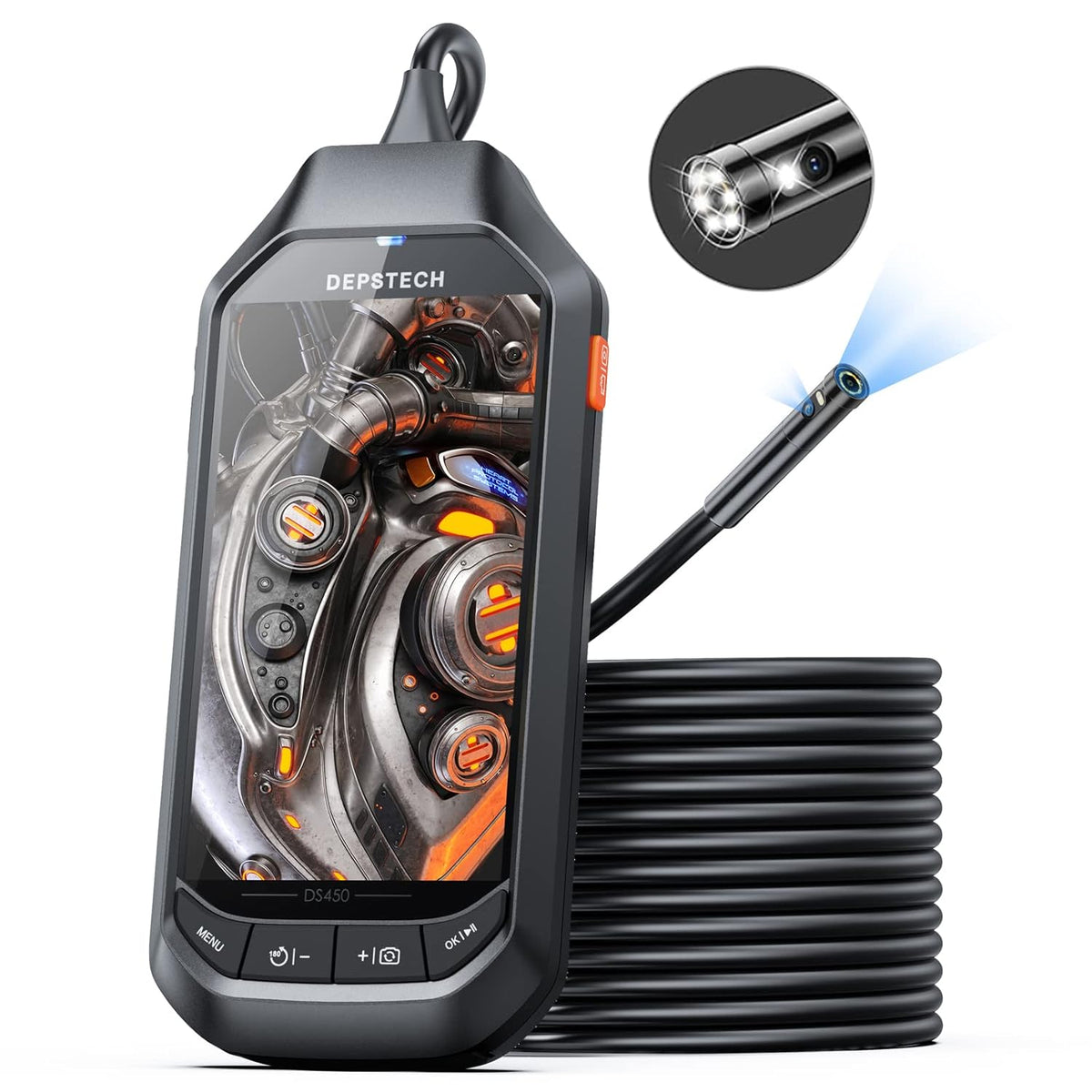 1080P HD Dual Lens Borescope with 16.5FT Semi-Rigid Cable K623