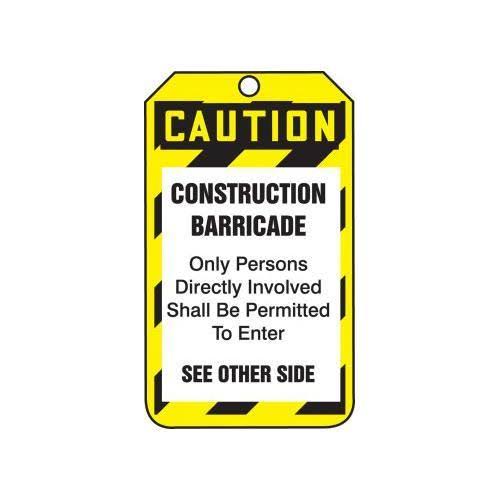 Danger Construction Barricade Safety Tag E44347