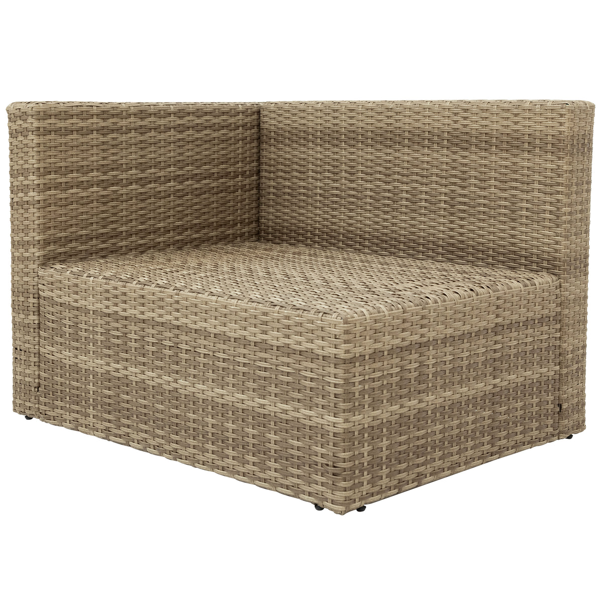 Gray Wicker Rattan Patio Sectional Sofa Set with Ottomans and Cushions S370188