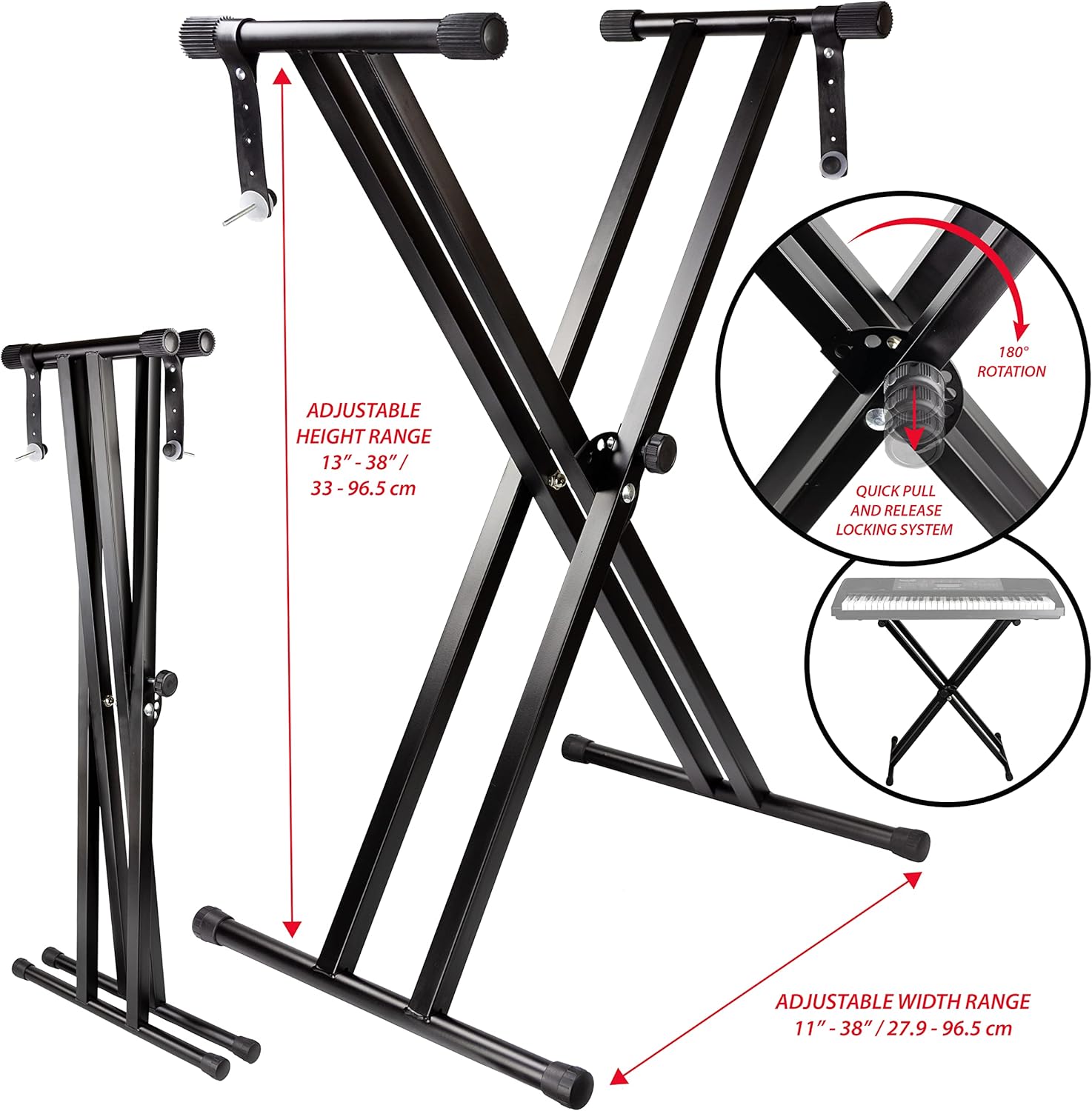 Adjustable Keyboard Stand with Locking Straps P34572