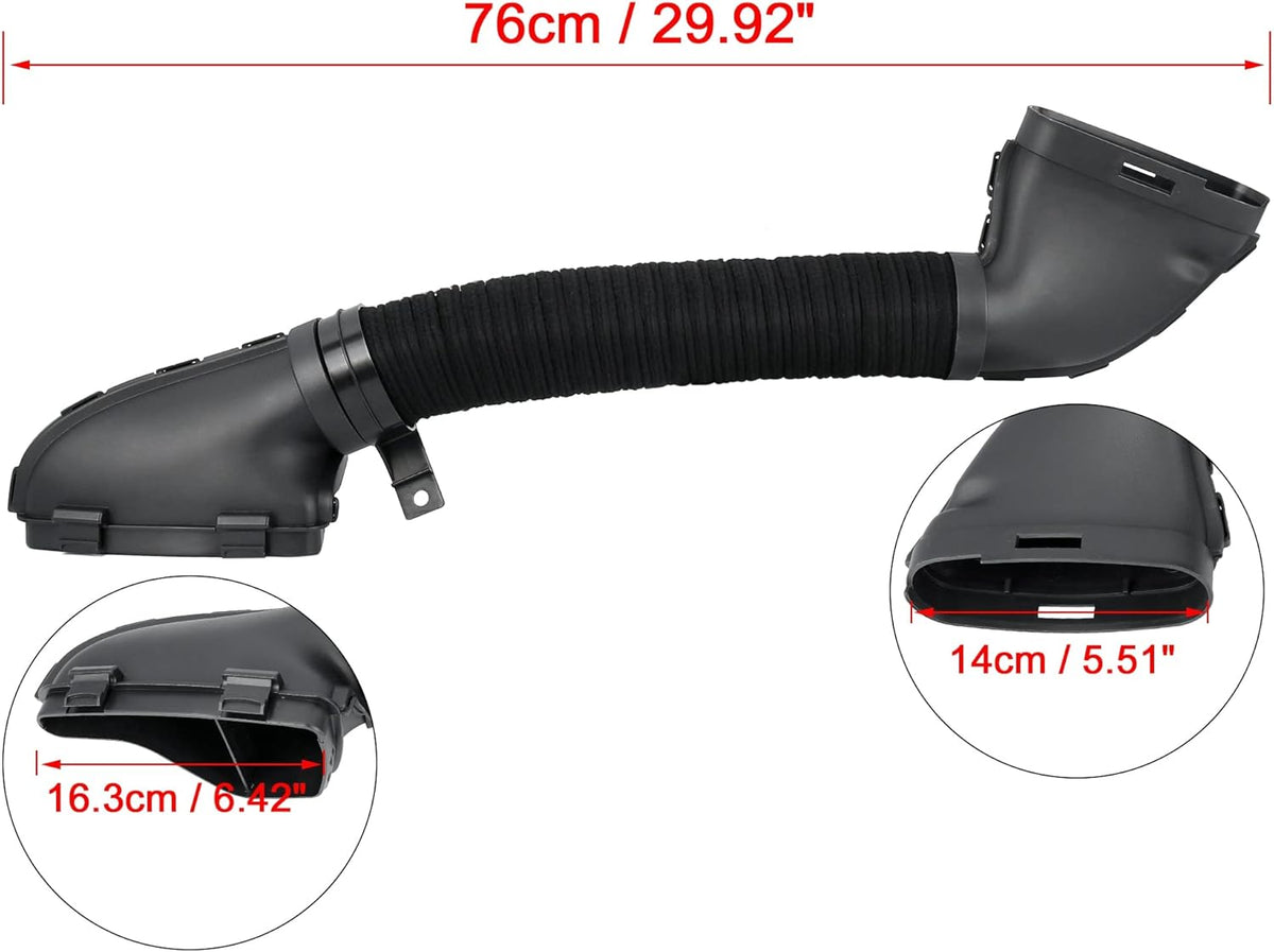Black Pack of 2 Car Air Intake Hose Tube G730