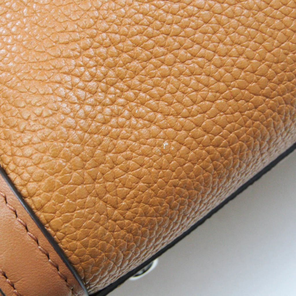 Leather Shoulder Bag Tote Bag Camel S3415