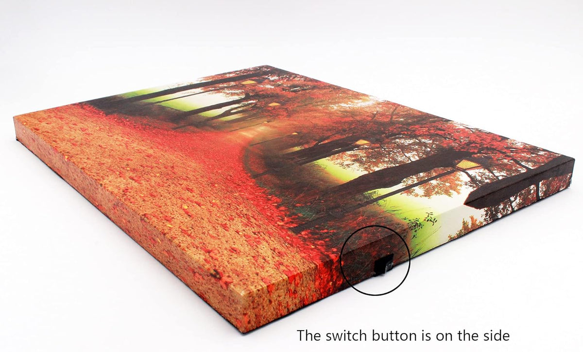 Red Maple Forest LED Wall Art Canvas Pictures 15.8x11.8inch D468761