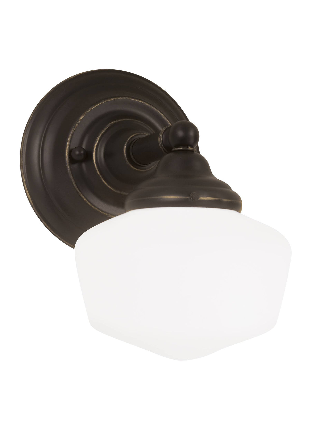 1 Light 10 inch Tall Wall Sconce in Heirloom Bronze with Satin White Glass Q384322