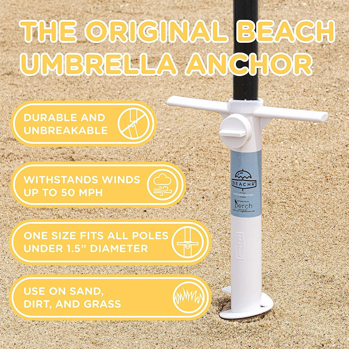 White Screw 15 in Beach Umbrella Sand Anchor C85106