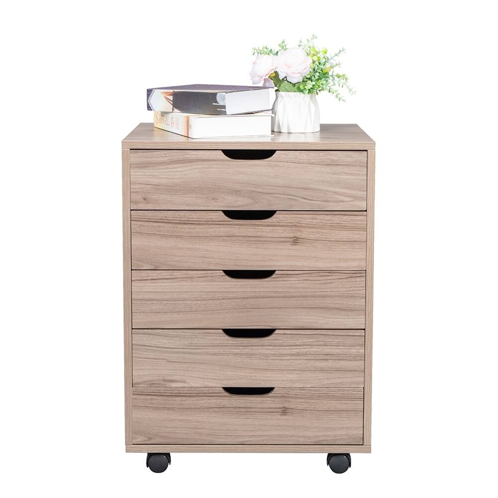 Dark Walnut MDF PVC Wooden File Cabinet D947