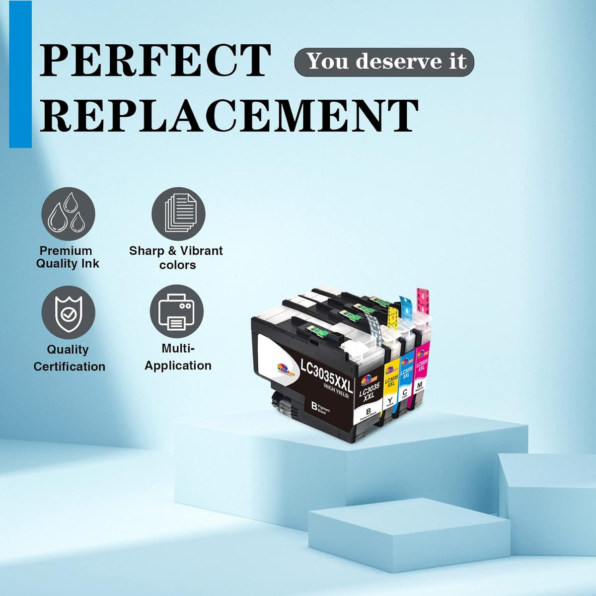 Compatible LC3035 Ink Cartridge Replacement for Brother J995DW J815DW J805DW Printer (Black Cyan Magenta Yellow, 4-Pack) B508