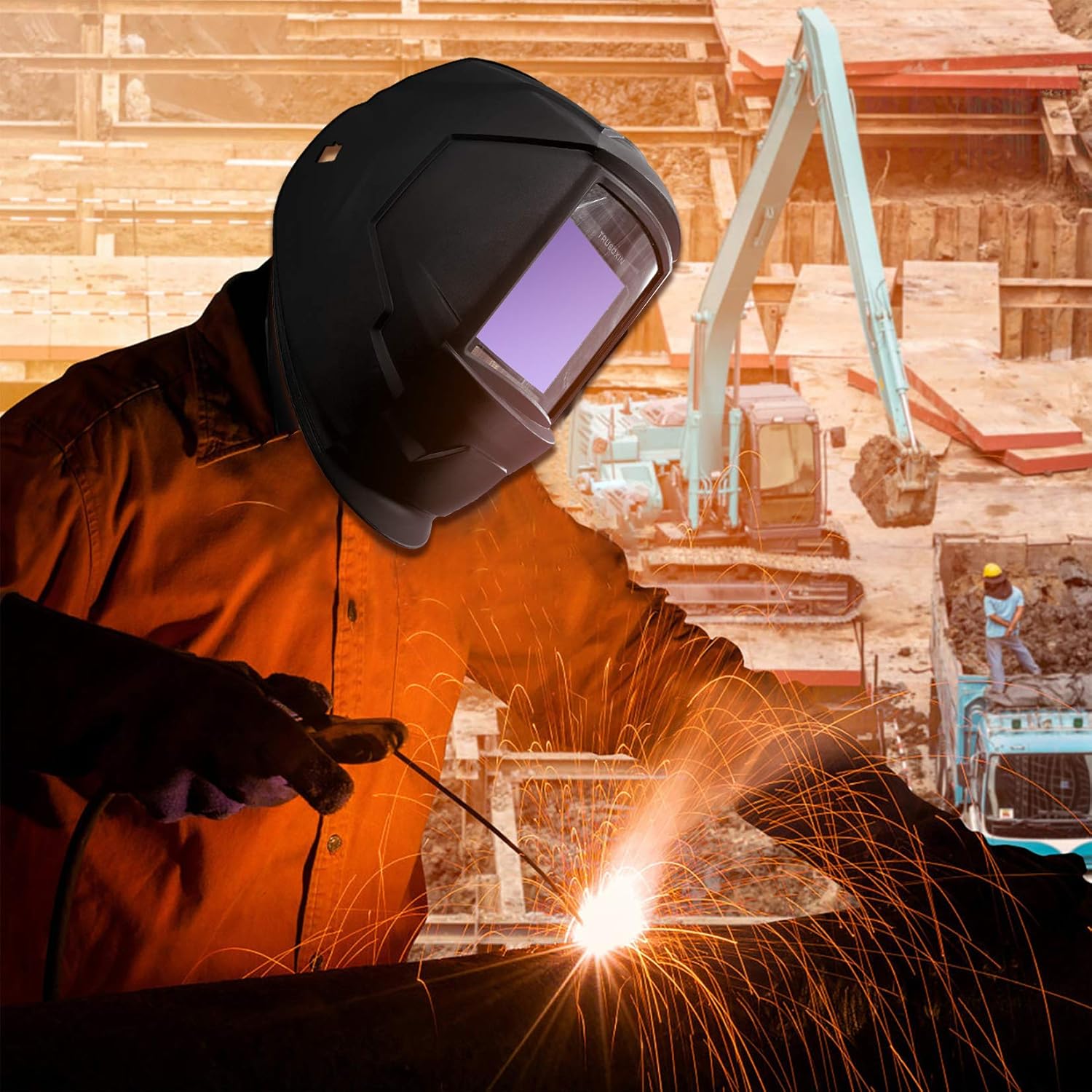 Large Viewing Screen Solar Powered Auto Darkening Welding Helmet, 4 Sensor, Pack of 2 V13922