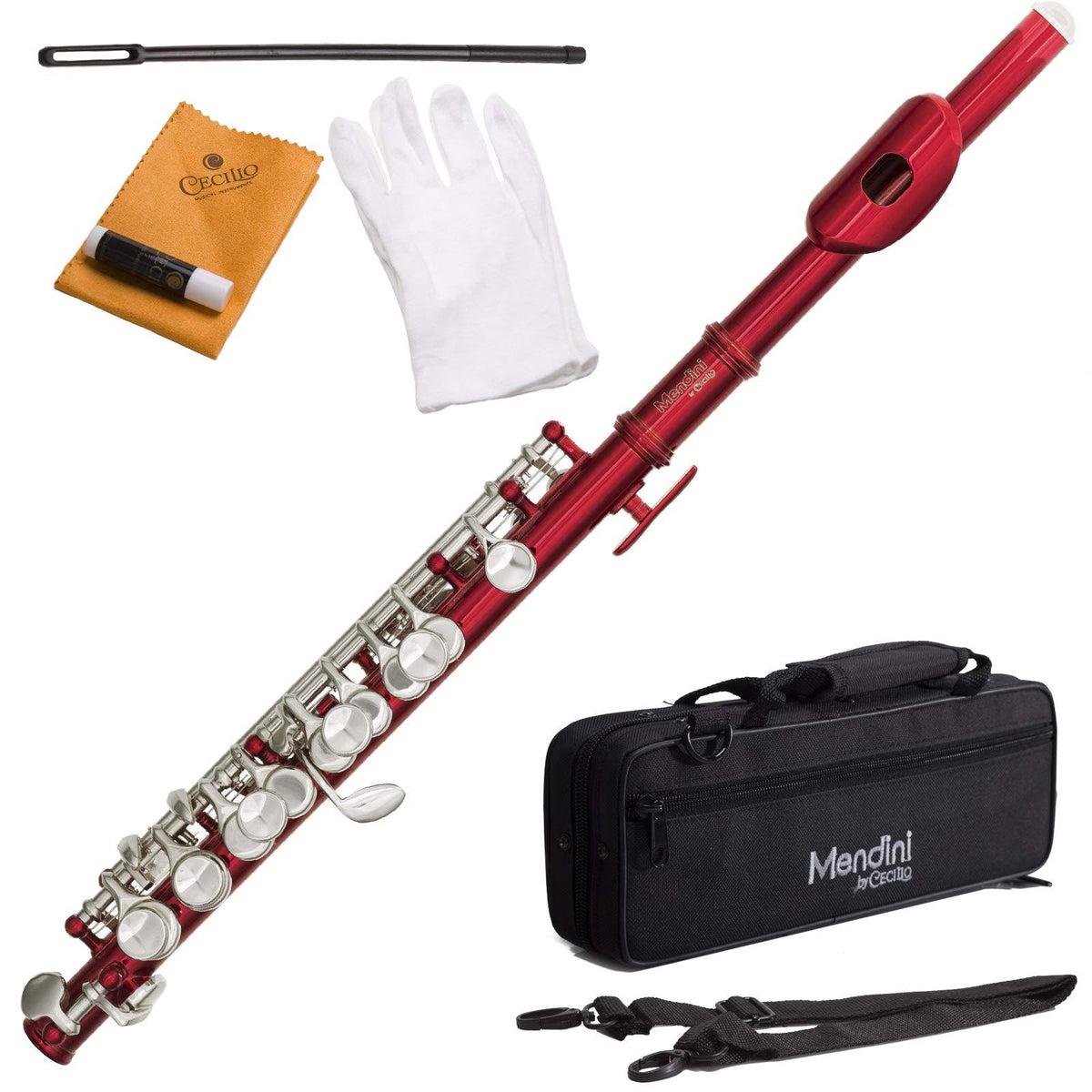 Red Piccolo with Nickel Plated Keys U809
