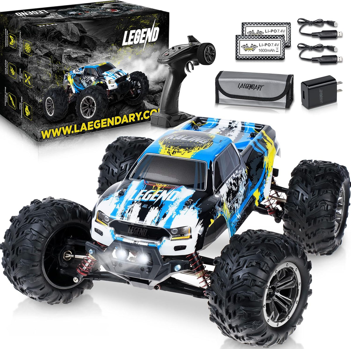 Blue Yellow 4x4 Off Road Remote Control Car B952