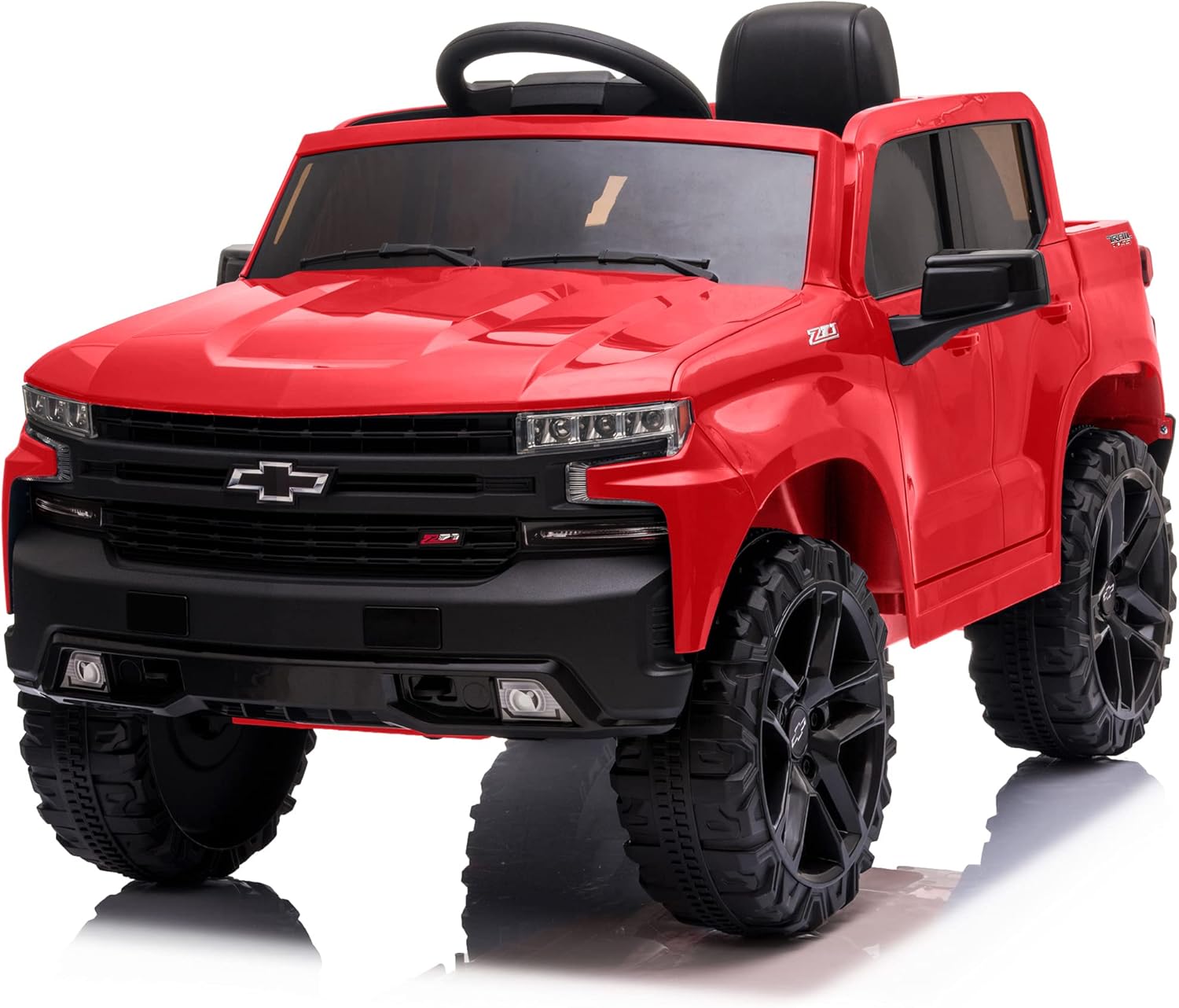 Black 12V Licensed Chevrolet Silverado Trail Boss LT Kids Ride On Truck X939531
