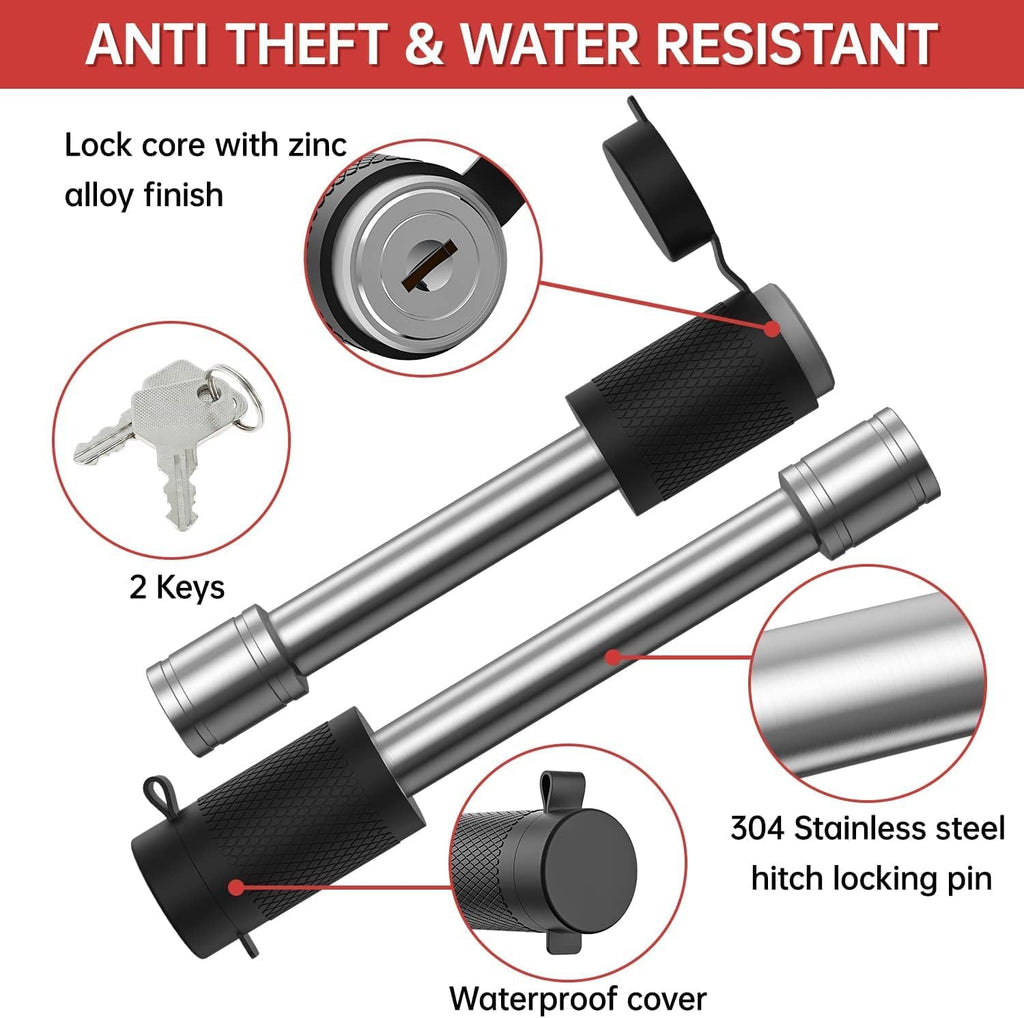 Adjustable Trailer Hitch Ball Mount, 10 Inch Drop, 2.5 Inch Receiver, 18,500 LBS GTW, Forged Aluminum Shank, 2 Inch & 2-5/16 Inch Dual Balls Y51988