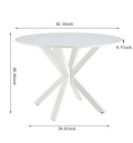 White Mid-Century Round MDF Pedestal Dining Table L116