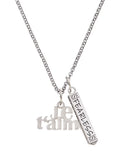 Silvertone Large Bar Charm Necklace, 23" W28257