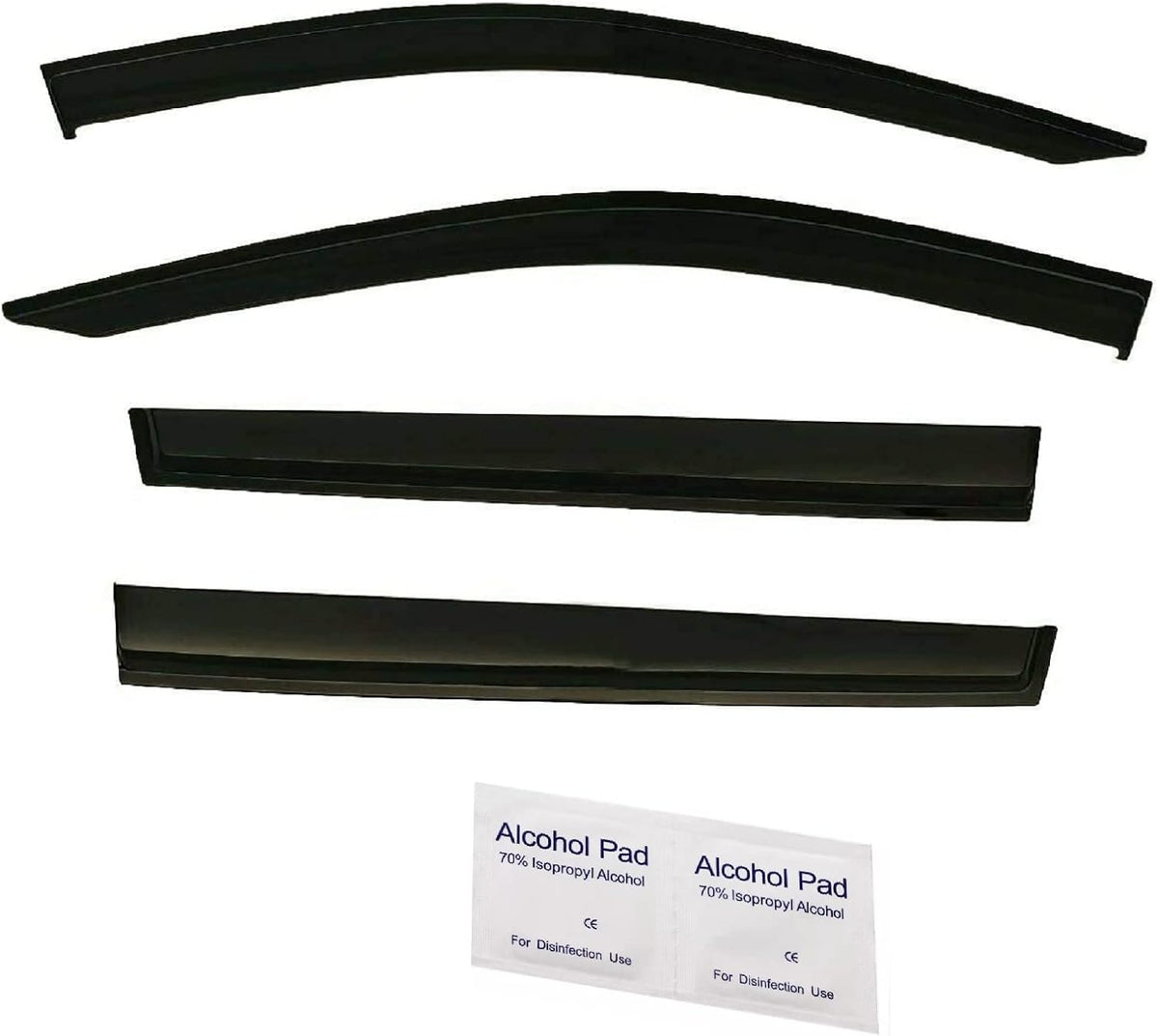 Black Tinted Side Window Vent Visor Deflectors Rain Guards 4 Piece set J890599
