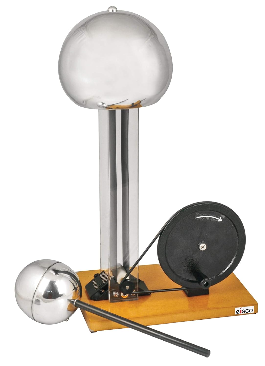 Hand Crank Van De Graaf Generator, 7.5" Dome, 22" Tall C105
