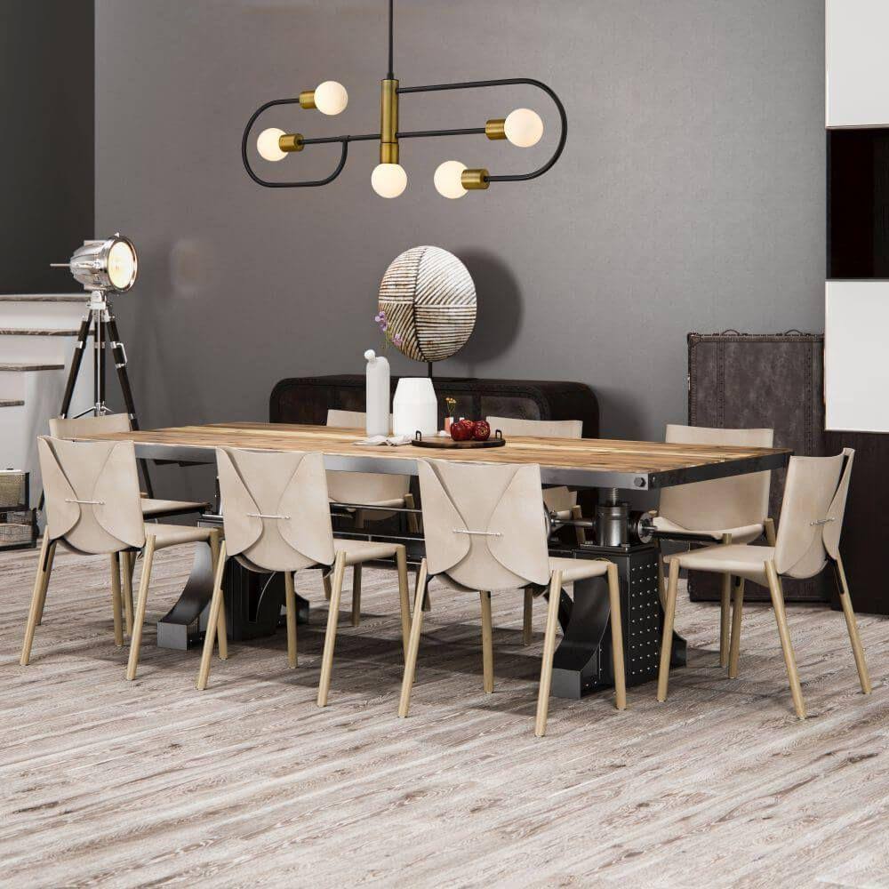 Matte Black Foundry Brass 5 Light Island/Billiard U8195