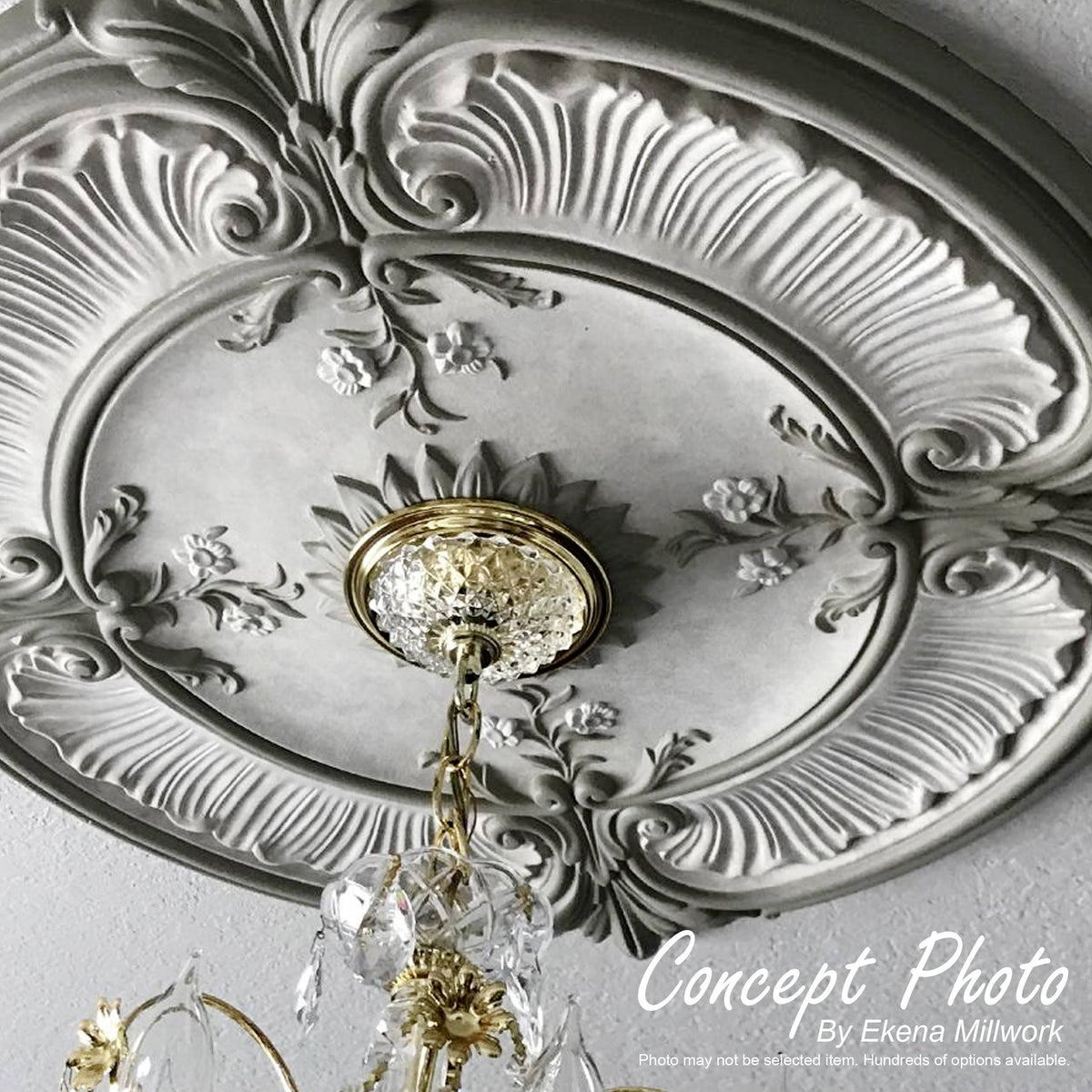 17 3/8x22OD x 1 1/8x22P Roped Large Ceiling Medallion, Hand-Painted Flash Copper F884112