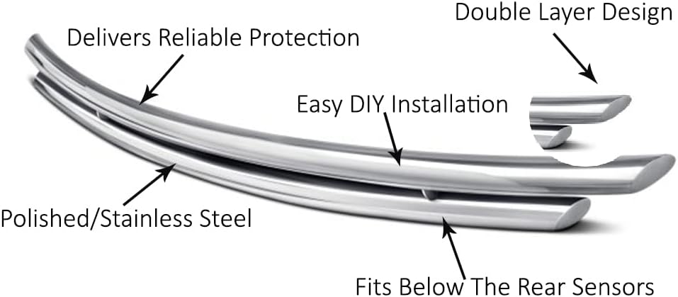 Black Horse Double Layer Stainless Steel Rear Bumper Guard Y173